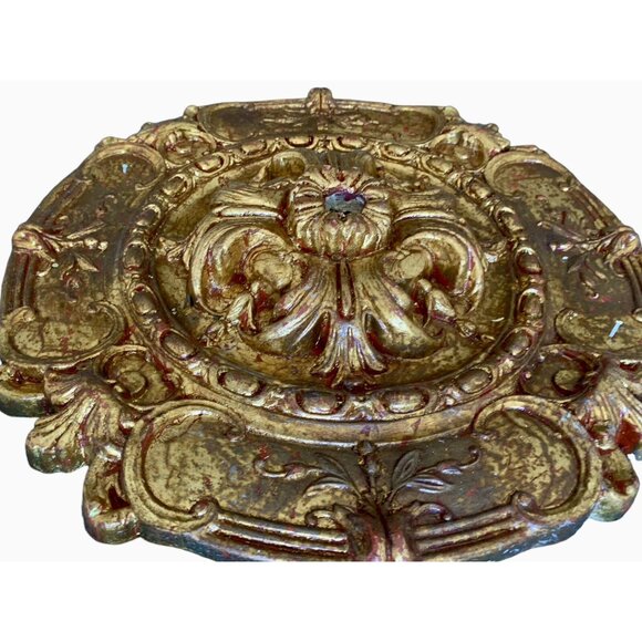 16" ROUND CHANDELIER CEILING MEDALLION BURNISH GOLD VICTORIAN Belgium Urethane - Picture 2 of 12